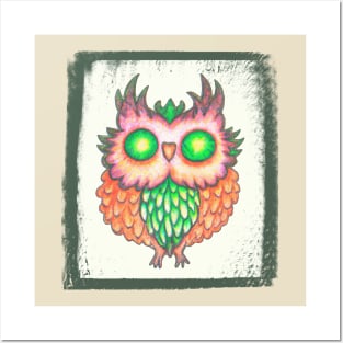 Trippin' owl, owl drawing Posters and Art